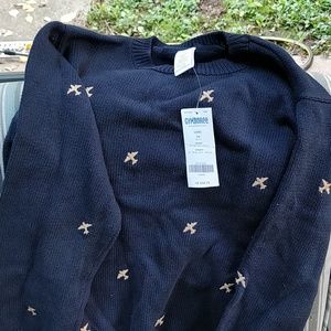 Gymboree 100% cotton sweater/embroidered airplanes